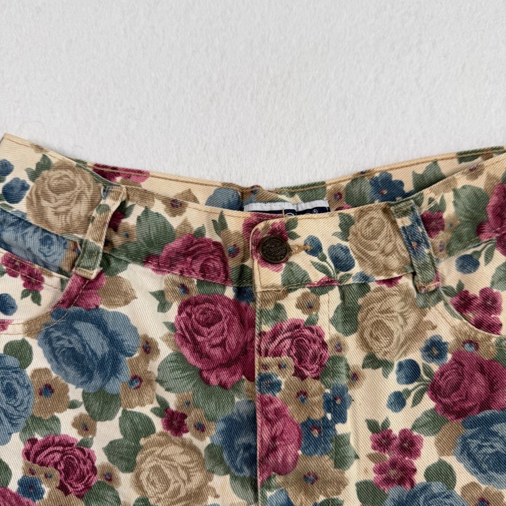 Nuovo County Seat Vintage Floral High Waisted Denim Shorts 90s Rose Print 11/12 - Picture 2 of 9